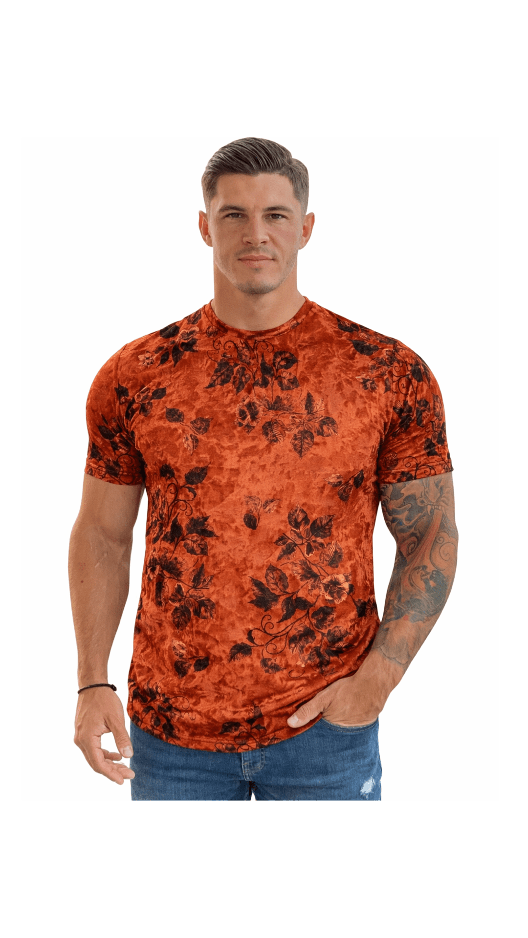 KoAzo 10 - Velvet T-shirt for Men - Sarman Fashion - Wholesale Clothing Fashion Brand for Men from Canada