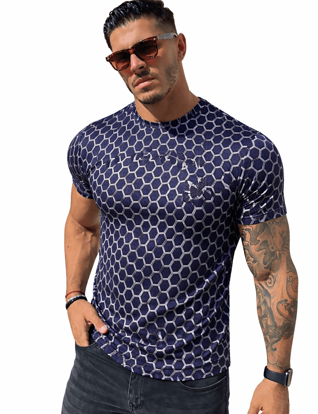 KoAzo 102 - Velvet T-shirt for Men - Sarman Fashion - Wholesale Clothing Fashion Brand for Men from Canada