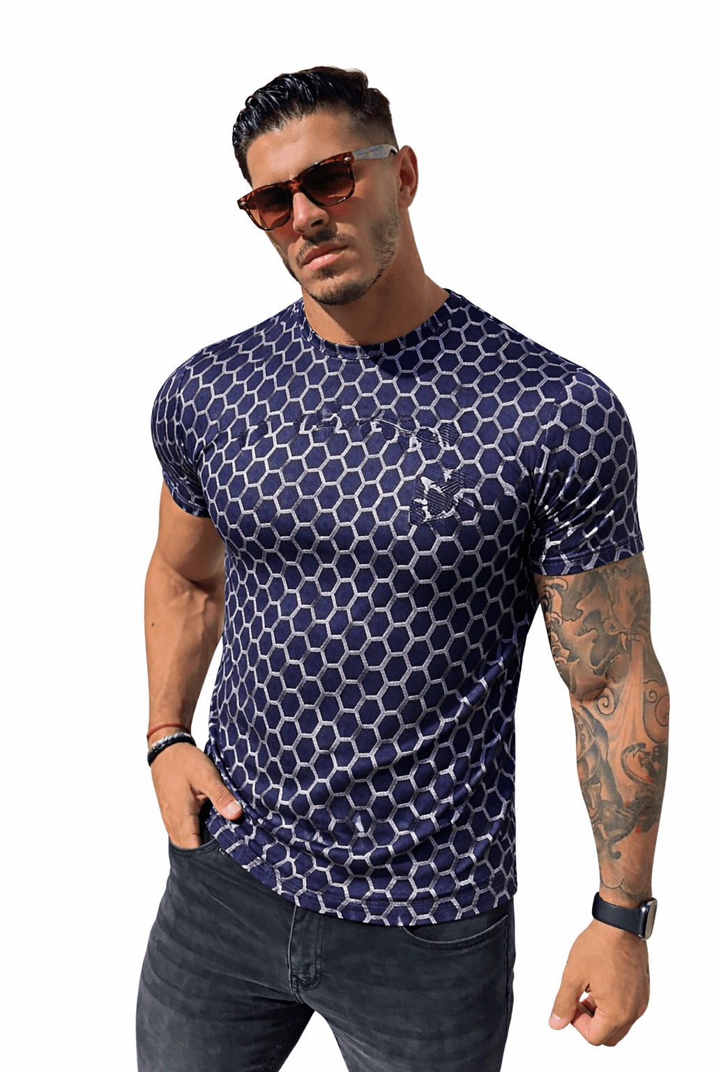 KoAzo 102 - Velvet T-shirt for Men - Sarman Fashion - Wholesale Clothing Fashion Brand for Men from Canada
