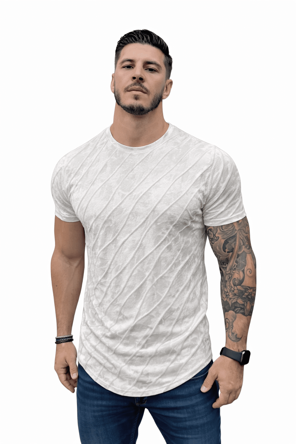 KoAzo 106 - Velvet T-shirt for Men - Sarman Fashion - Wholesale Clothing Fashion Brand for Men from Canada