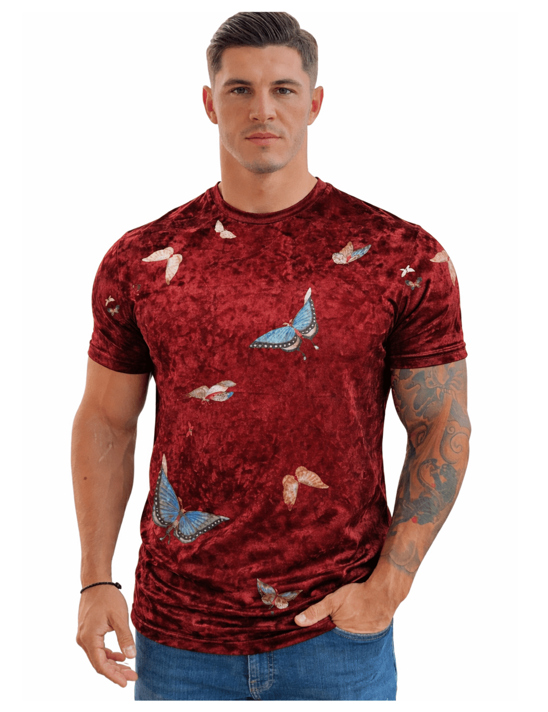 KoAzo 11 - Velvet T-shirt for Men - Sarman Fashion - Wholesale Clothing Fashion Brand for Men from Canada