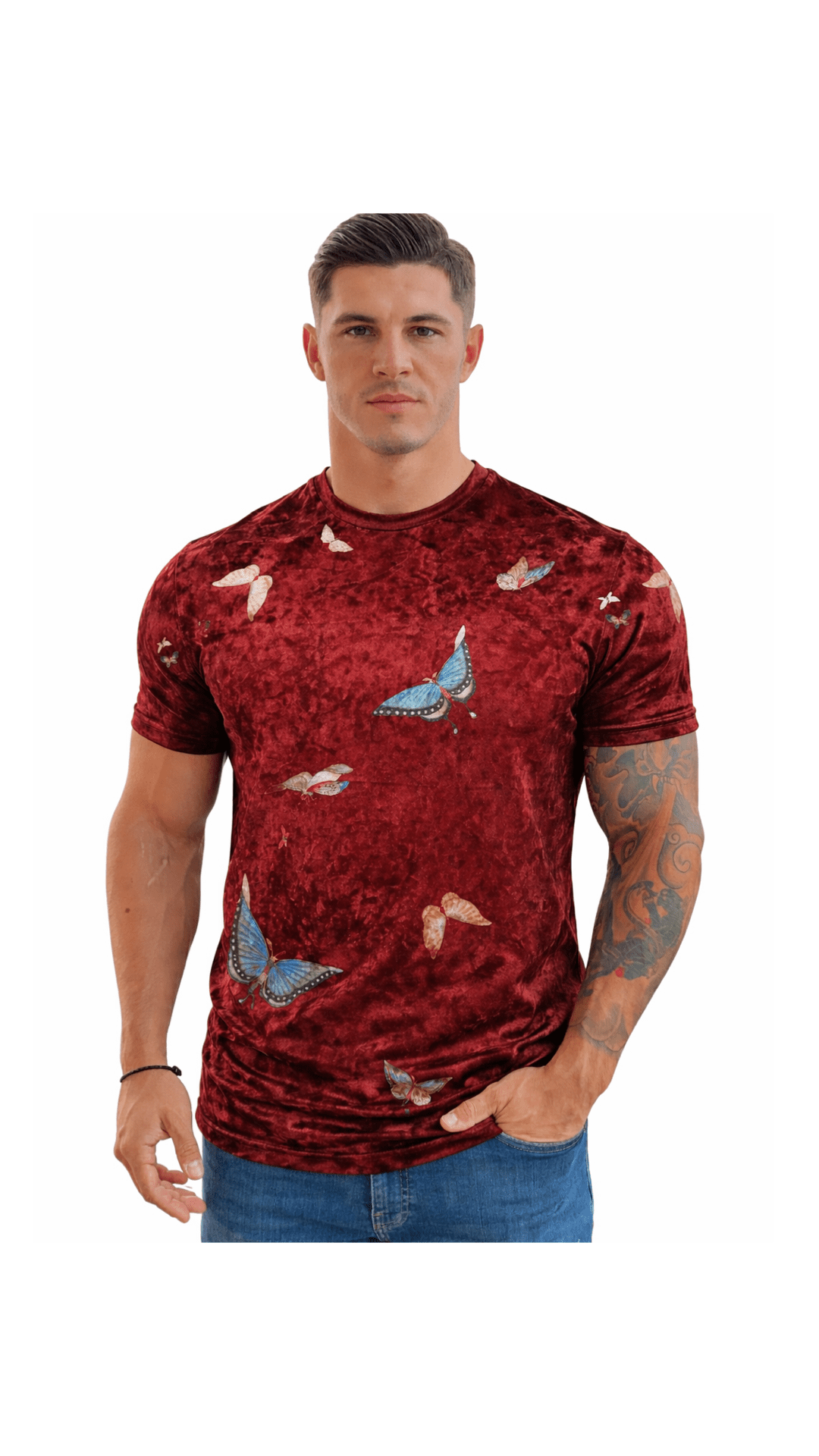 KoAzo 11 - Velvet T-shirt for Men - Sarman Fashion - Wholesale Clothing Fashion Brand for Men from Canada
