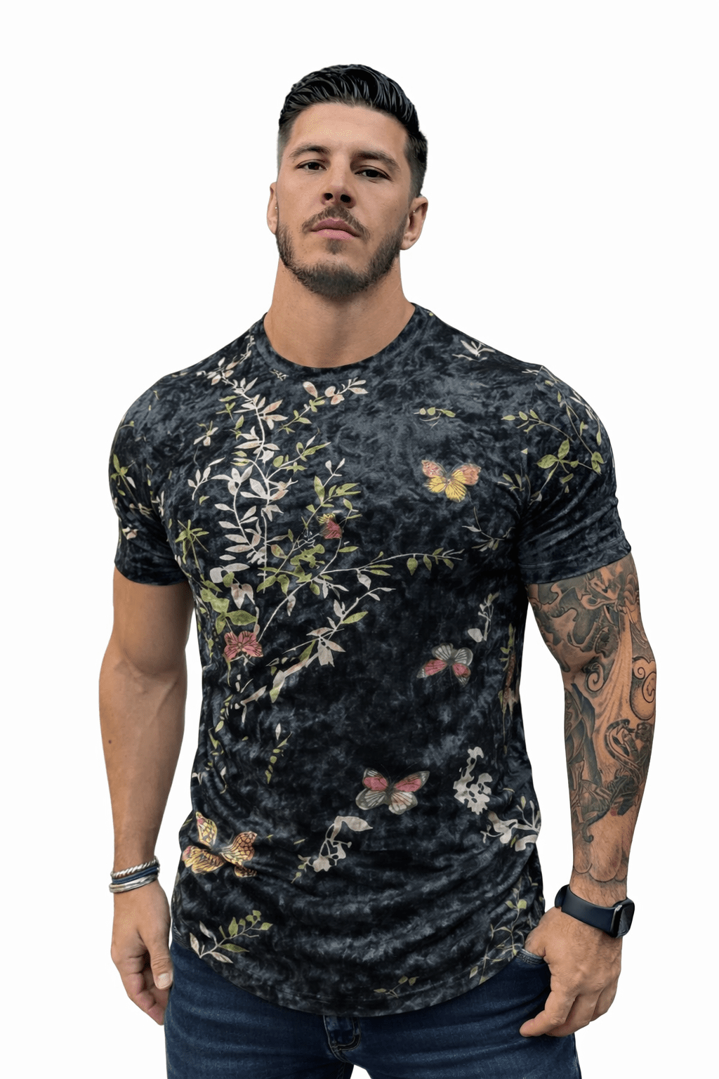 KoAzo 116 - Velvet T-shirt for Men - Sarman Fashion - Wholesale Clothing Fashion Brand for Men from Canada