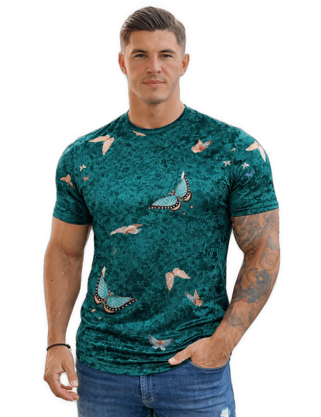 KoAzo 12 - Velvet T-shirt for Men - Sarman Fashion - Wholesale Clothing Fashion Brand for Men from Canada