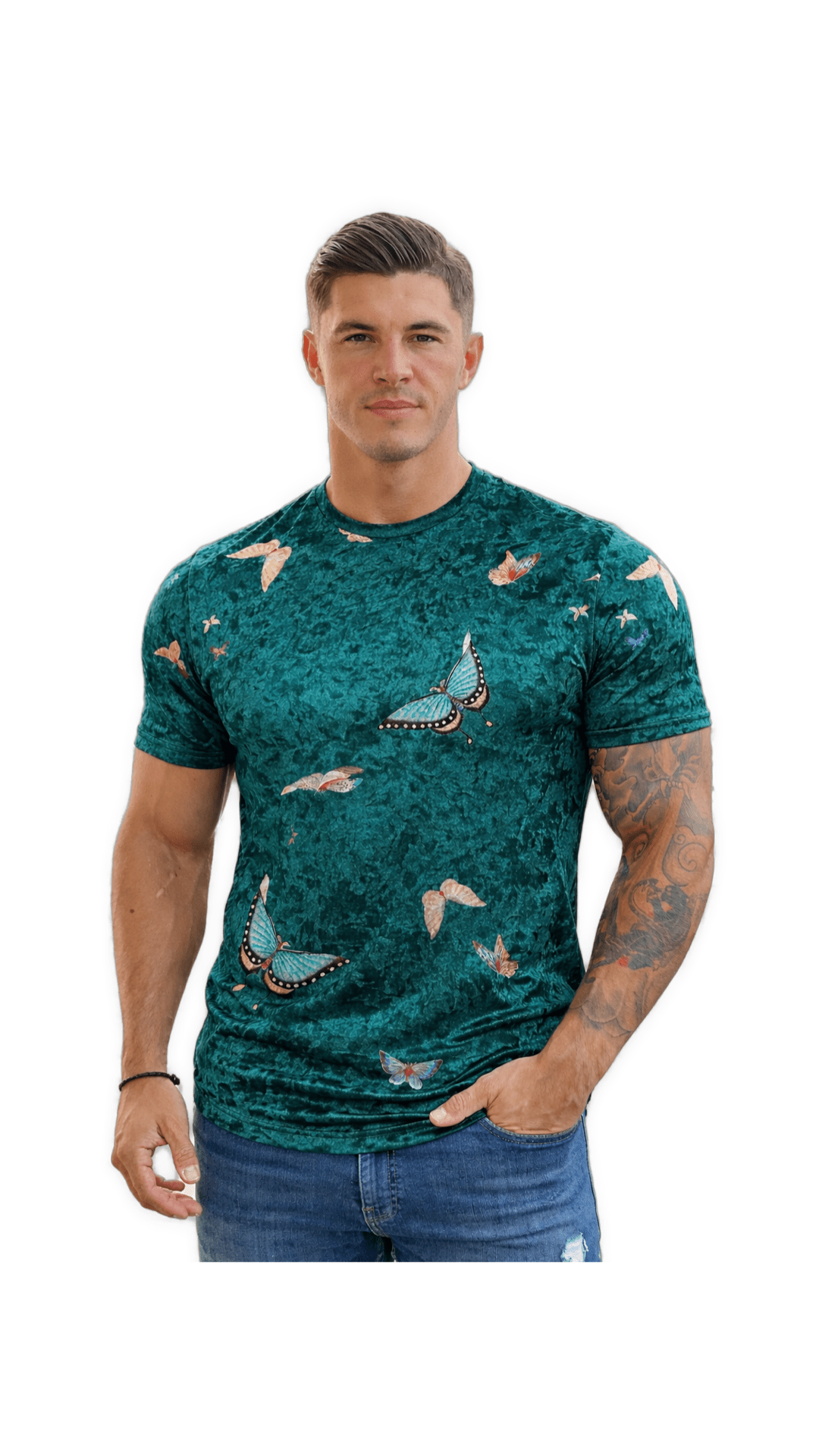 KoAzo 12 - Velvet T-shirt for Men - Sarman Fashion - Wholesale Clothing Fashion Brand for Men from Canada