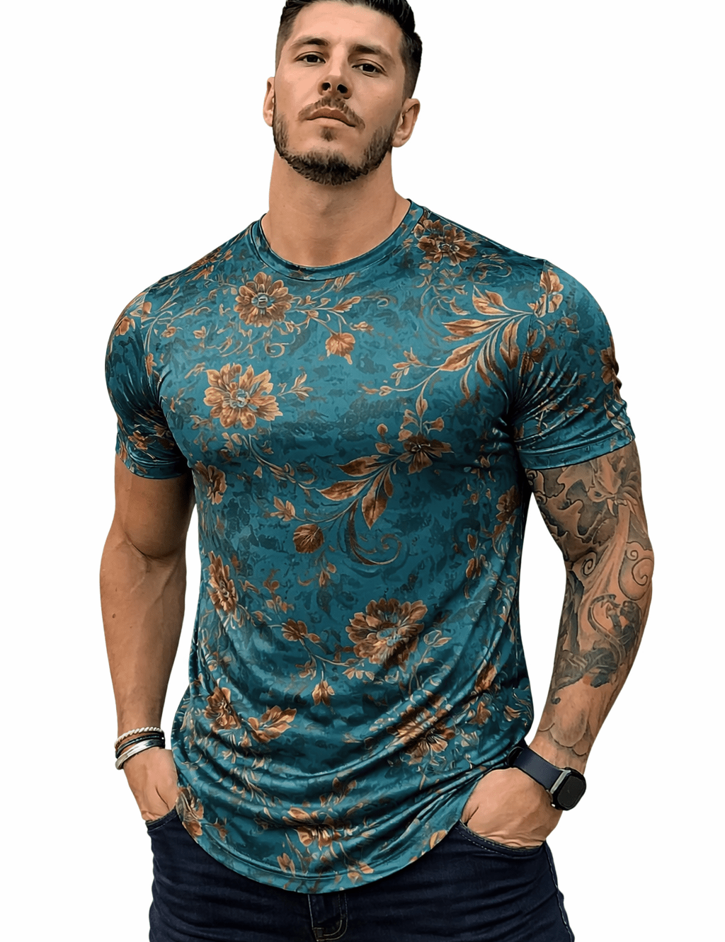 KoAzo 121 - Velvet T-shirt for Men - Sarman Fashion - Wholesale Clothing Fashion Brand for Men from Canada