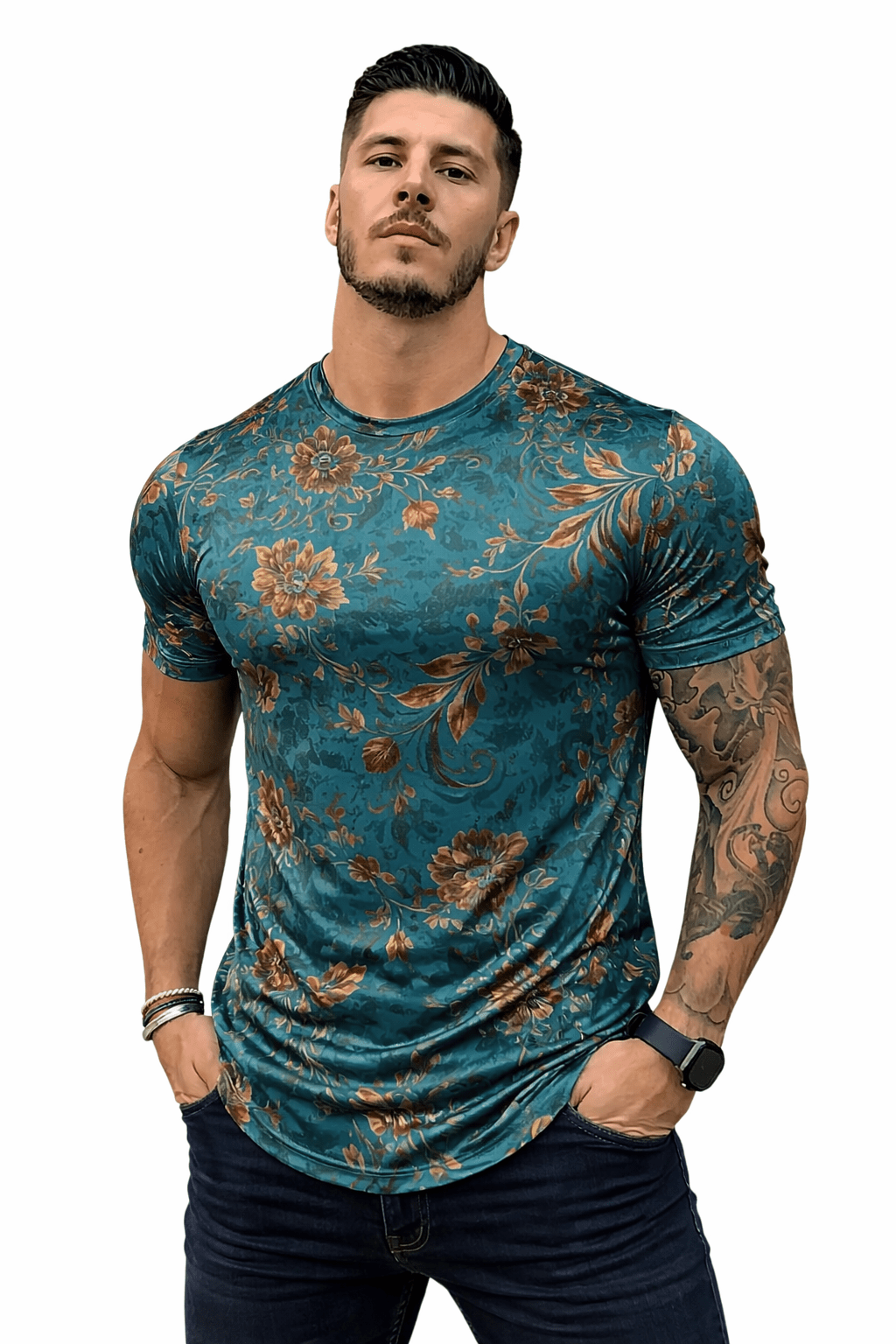 KoAzo 121 - Velvet T-shirt for Men - Sarman Fashion - Wholesale Clothing Fashion Brand for Men from Canada