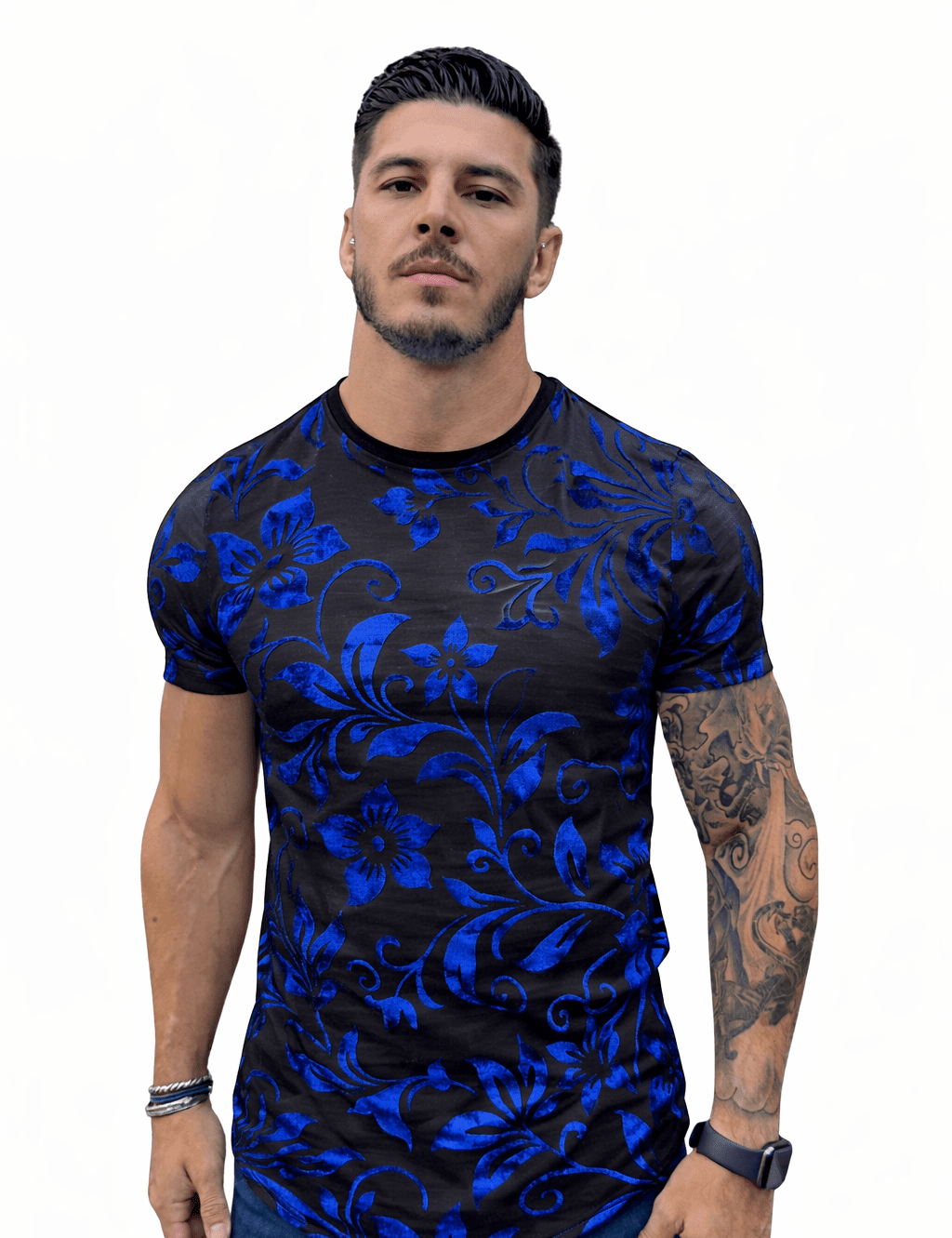 KoAzo 122 - Velvet T-shirt for Men - Sarman Fashion - Wholesale Clothing Fashion Brand for Men from Canada