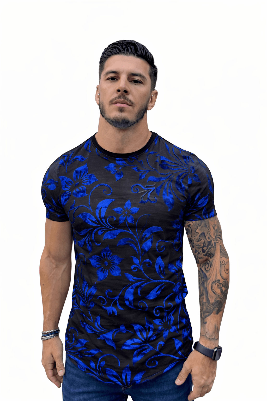 KoAzo 122 - Velvet T-shirt for Men - Sarman Fashion - Wholesale Clothing Fashion Brand for Men from Canada