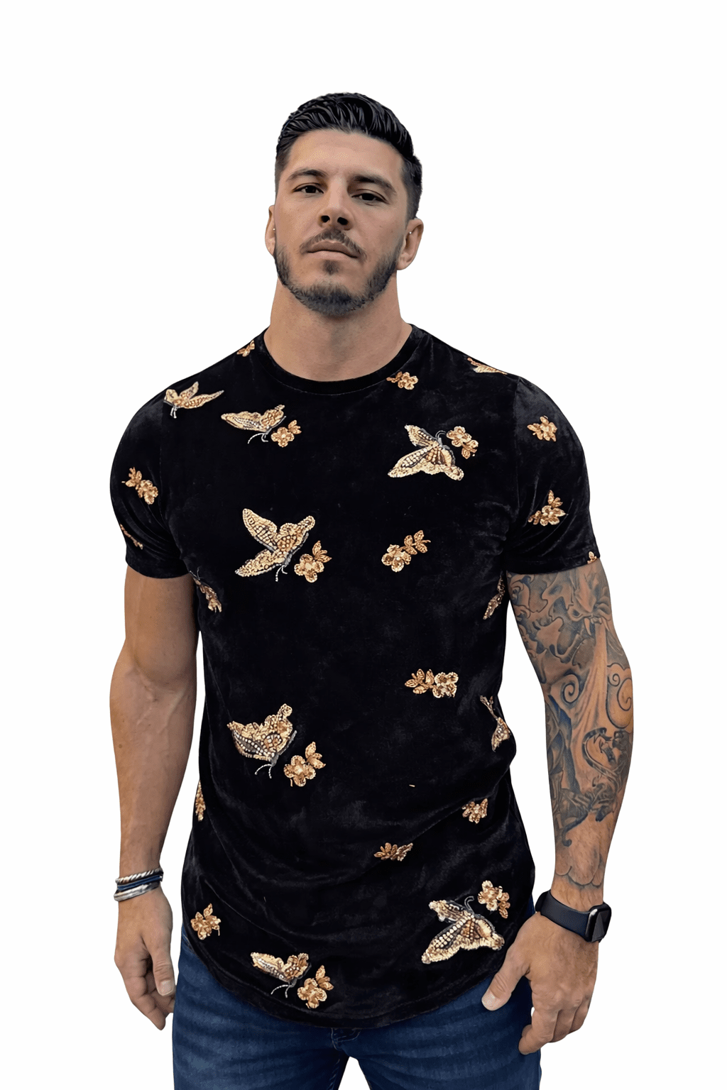 KoAzo 124 - Velvet T-shirt for Men - Sarman Fashion - Wholesale Clothing Fashion Brand for Men from Canada