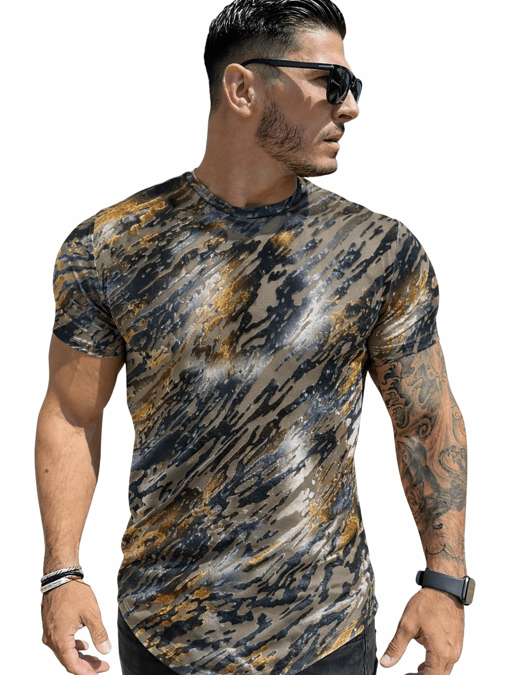 KoAzo 128 - Velvet T-shirt for Men - Sarman Fashion - Wholesale Clothing Fashion Brand for Men from Canada