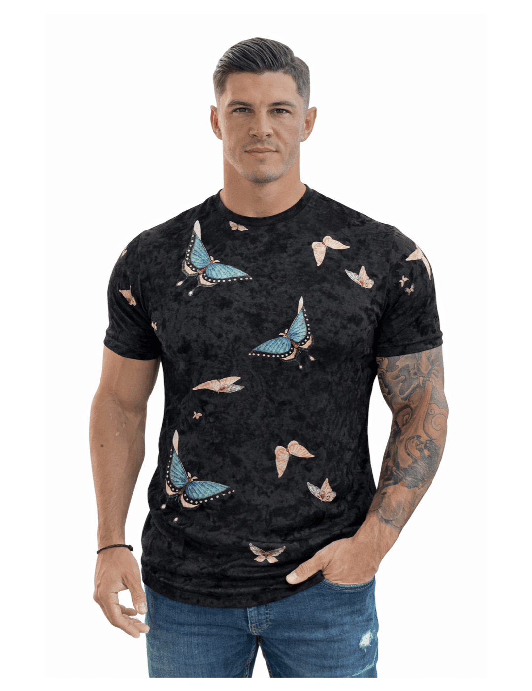 KoAzo 13 - Velvet T-shirt for Men - Sarman Fashion - Wholesale Clothing Fashion Brand for Men from Canada