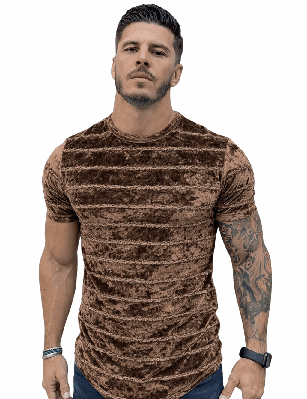 KoAzo 130 - Velvet T-shirt for Men - Sarman Fashion - Wholesale Clothing Fashion Brand for Men from Canada