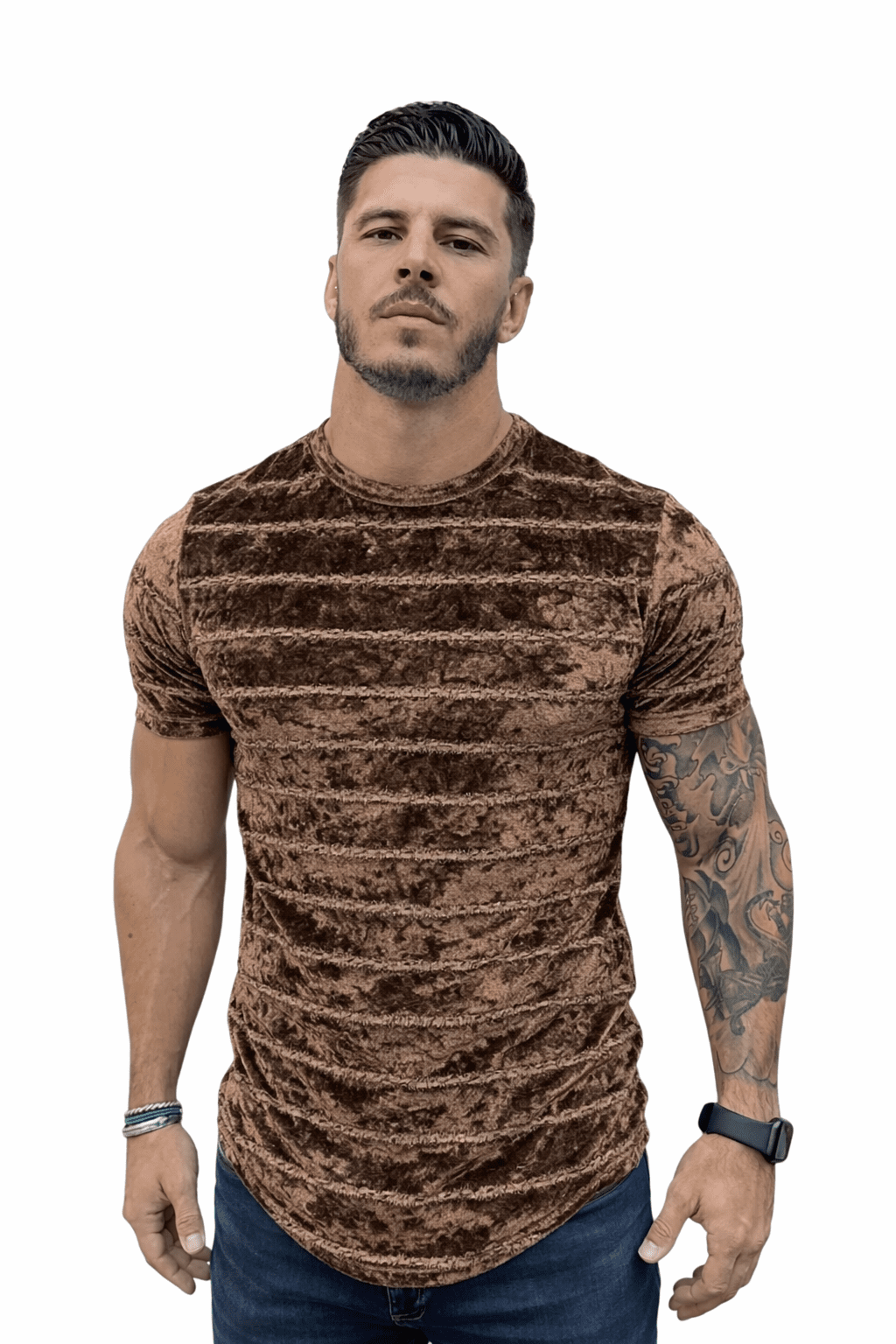 KoAzo 130 - Velvet T-shirt for Men - Sarman Fashion - Wholesale Clothing Fashion Brand for Men from Canada