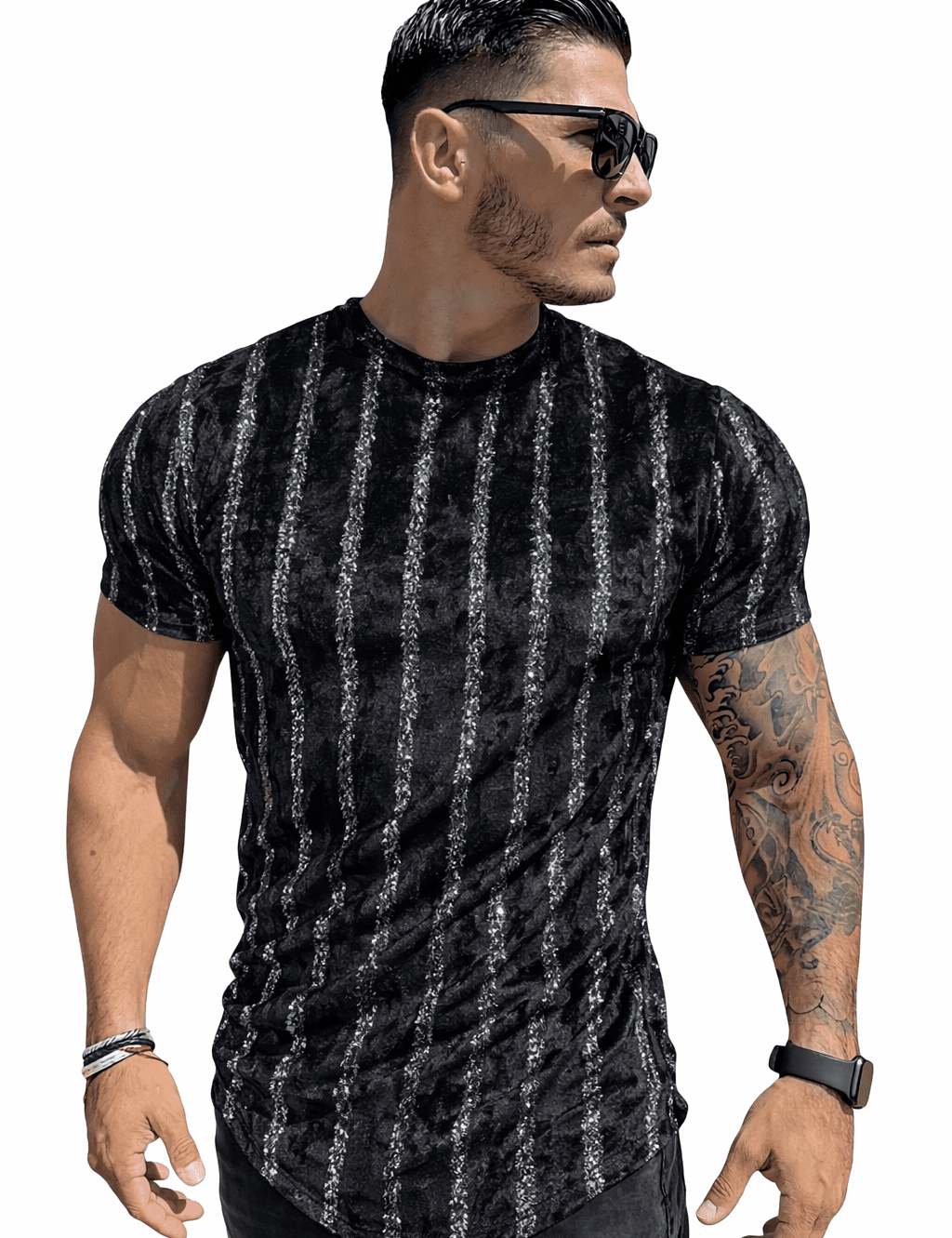 KoAzo 133 - Velvet T-shirt for Men - Sarman Fashion - Wholesale Clothing Fashion Brand for Men from Canada