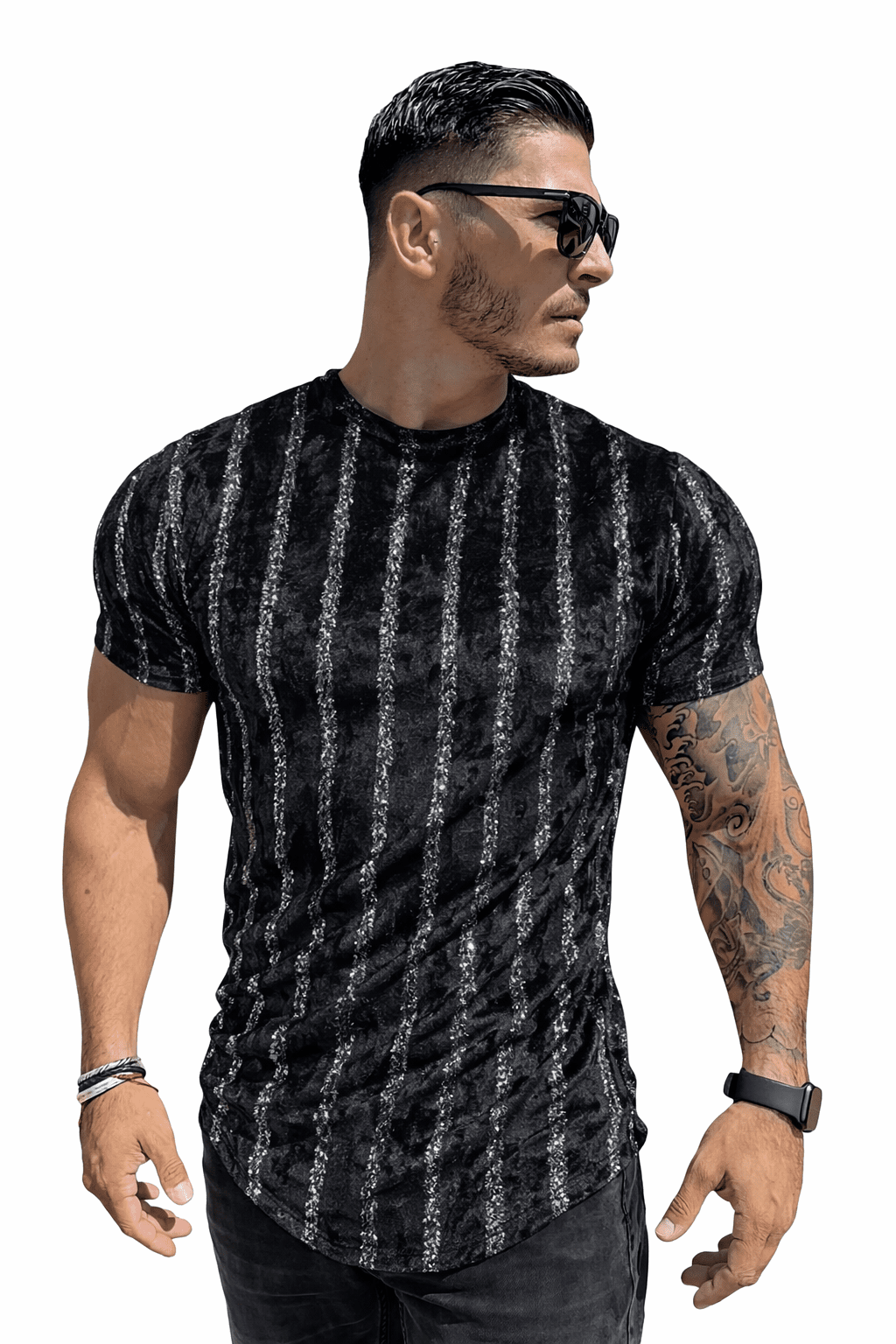 KoAzo 133 - Velvet T-shirt for Men - Sarman Fashion - Wholesale Clothing Fashion Brand for Men from Canada
