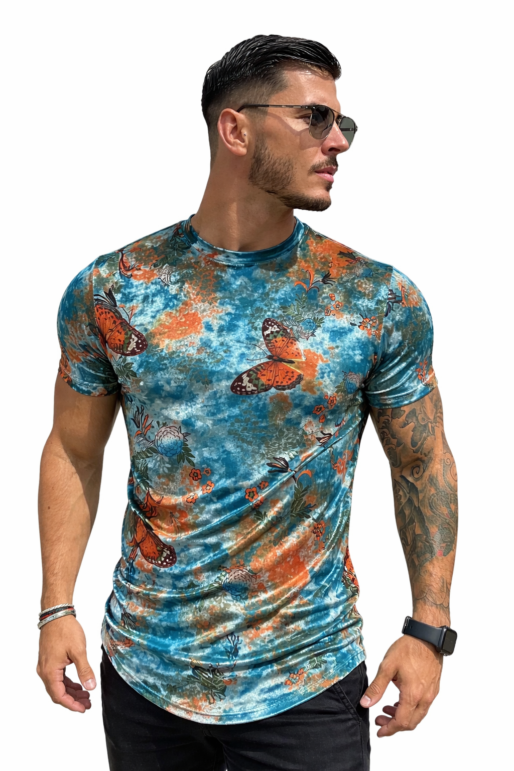 KoAzo 134 - Velvet T-shirt for Men - Sarman Fashion - Wholesale Clothing Fashion Brand for Men from Canada