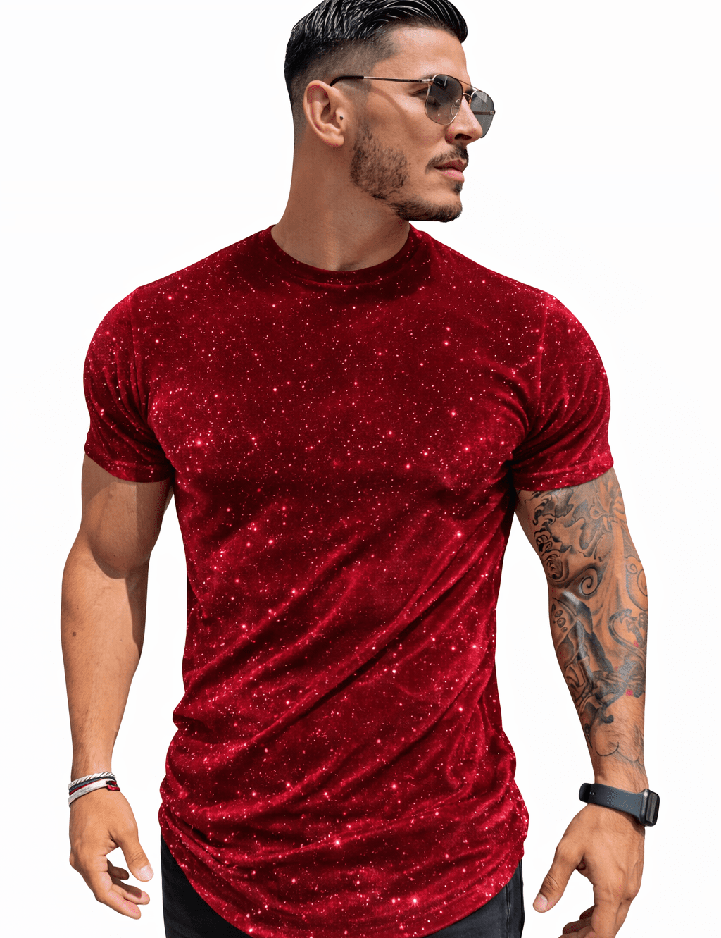 KoAzo 136 - Velvet T-shirt for Men - Sarman Fashion - Wholesale Clothing Fashion Brand for Men from Canada