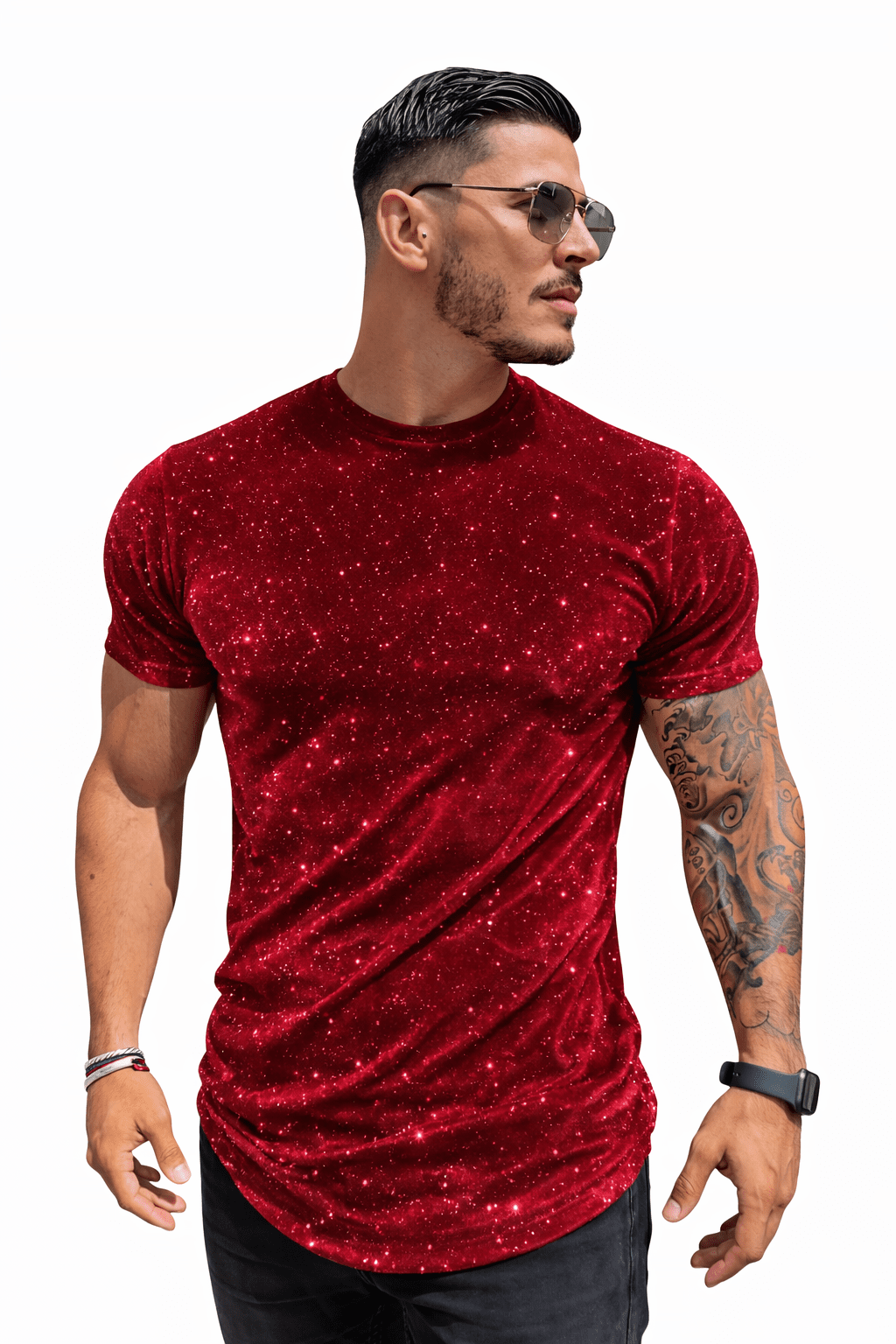 KoAzo 136 - Velvet T-shirt for Men - Sarman Fashion - Wholesale Clothing Fashion Brand for Men from Canada