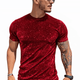 KoAzo 136 - Velvet T-shirt for Men - Sarman Fashion - Wholesale Clothing Fashion Brand for Men from Canada