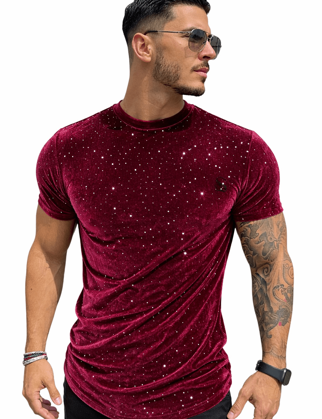KoAzo 137 - Velvet T-shirt for Men - Sarman Fashion - Wholesale Clothing Fashion Brand for Men from Canada