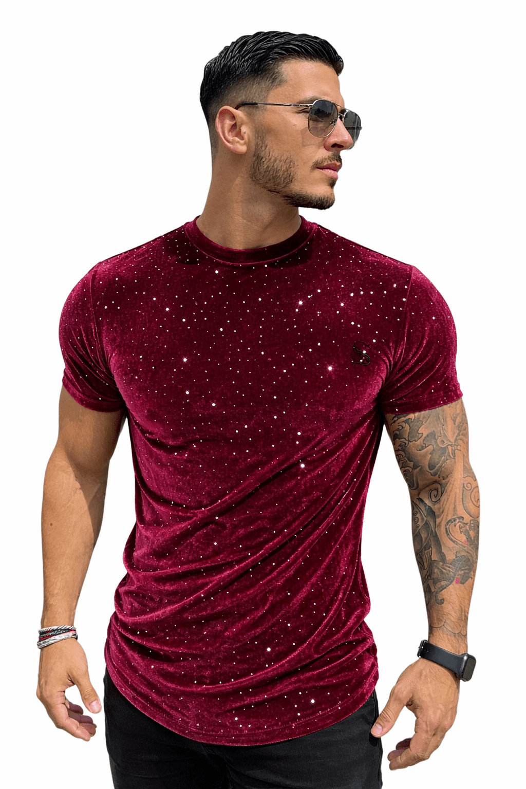 KoAzo 137 - Velvet T-shirt for Men - Sarman Fashion - Wholesale Clothing Fashion Brand for Men from Canada
