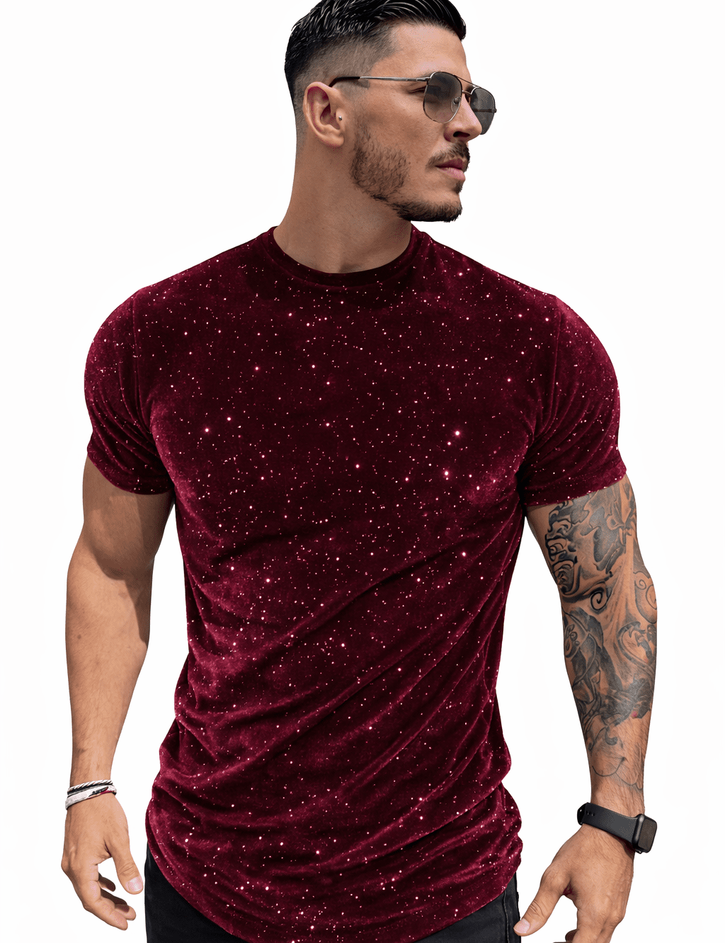 KoAzo 138 - Velvet T-shirt for Men - Sarman Fashion - Wholesale Clothing Fashion Brand for Men from Canada