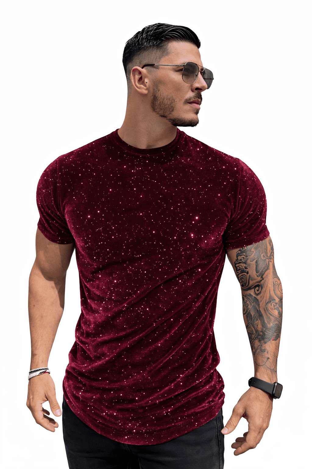 KoAzo 138 - Velvet T-shirt for Men - Sarman Fashion - Wholesale Clothing Fashion Brand for Men from Canada