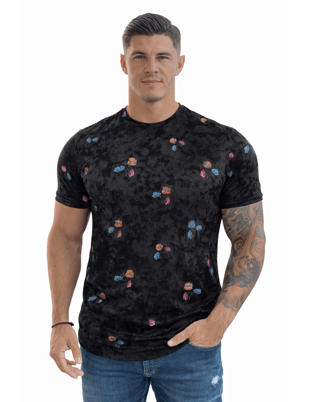 KoAzo 14 - Velvet T-shirt for Men - Sarman Fashion - Wholesale Clothing Fashion Brand for Men from Canada