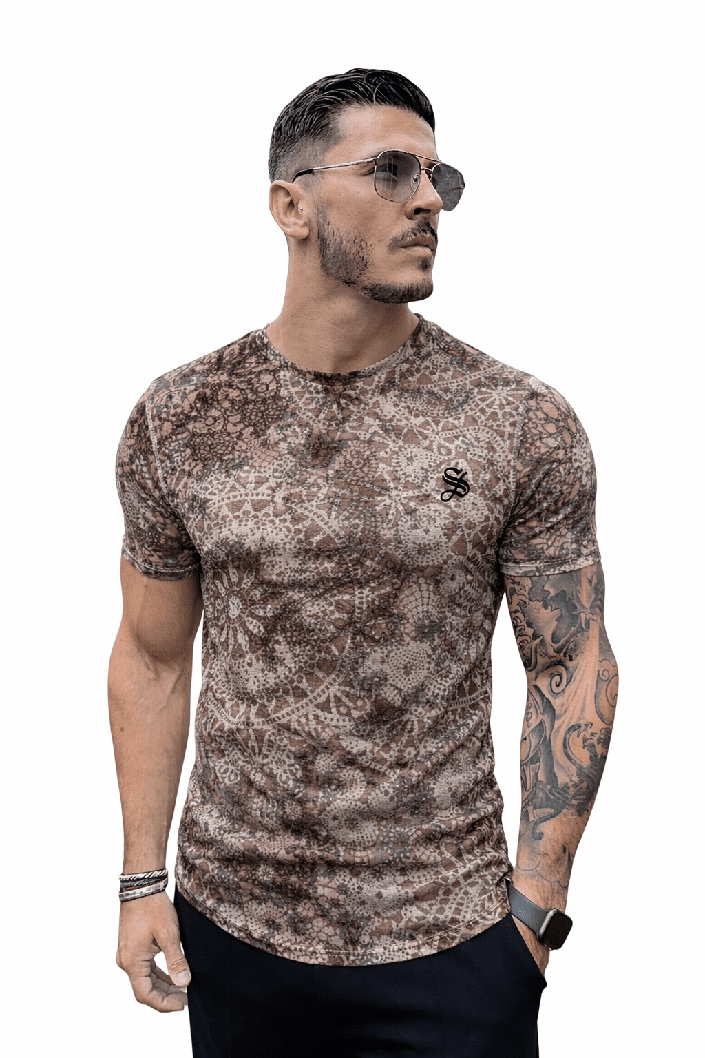KoAzo 147 - Velvet T-shirt for Men - Sarman Fashion - Wholesale Clothing Fashion Brand for Men from Canada