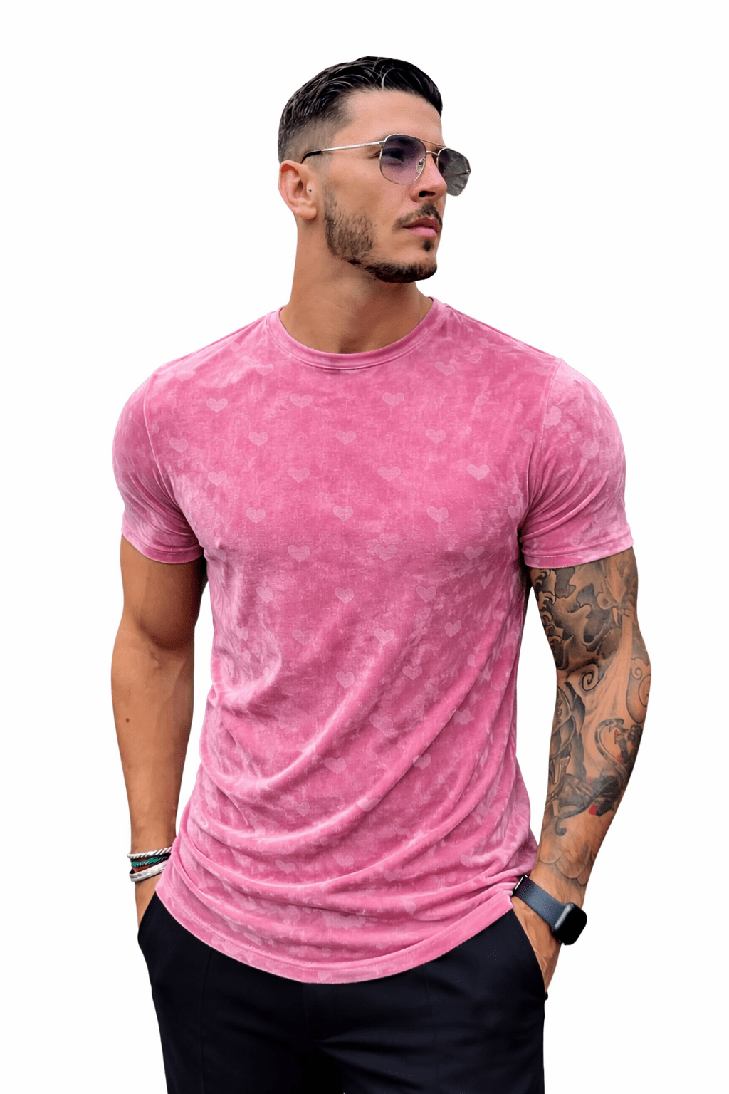 KoAzo 151 - Velvet T-shirt for Men - Sarman Fashion - Wholesale Clothing Fashion Brand for Men from Canada