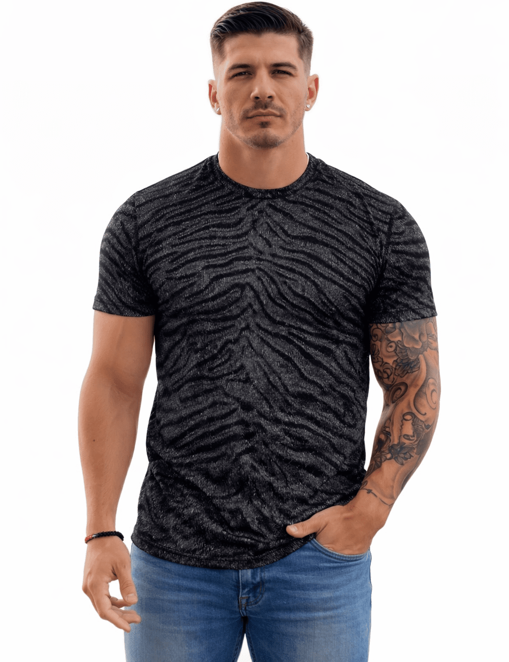KoAzo 157 - Velvet T-shirt for Men - Sarman Fashion - Wholesale Clothing Fashion Brand for Men from Canada