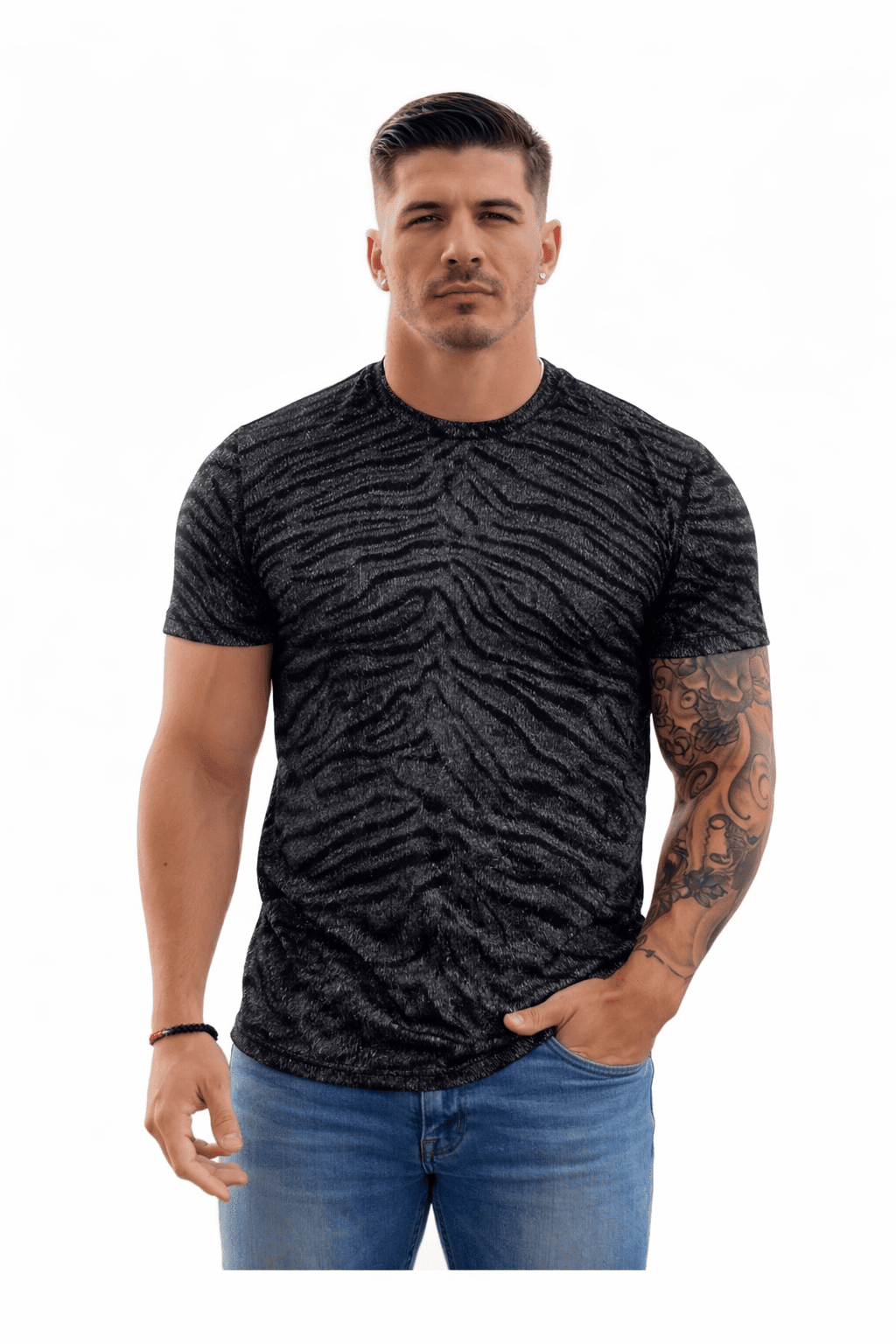 KoAzo 157 - Velvet T-shirt for Men - Sarman Fashion - Wholesale Clothing Fashion Brand for Men from Canada