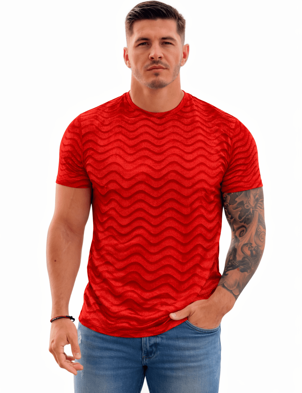 KoAzo 161 - Velvet T-shirt for Men - Sarman Fashion - Wholesale Clothing Fashion Brand for Men from Canada