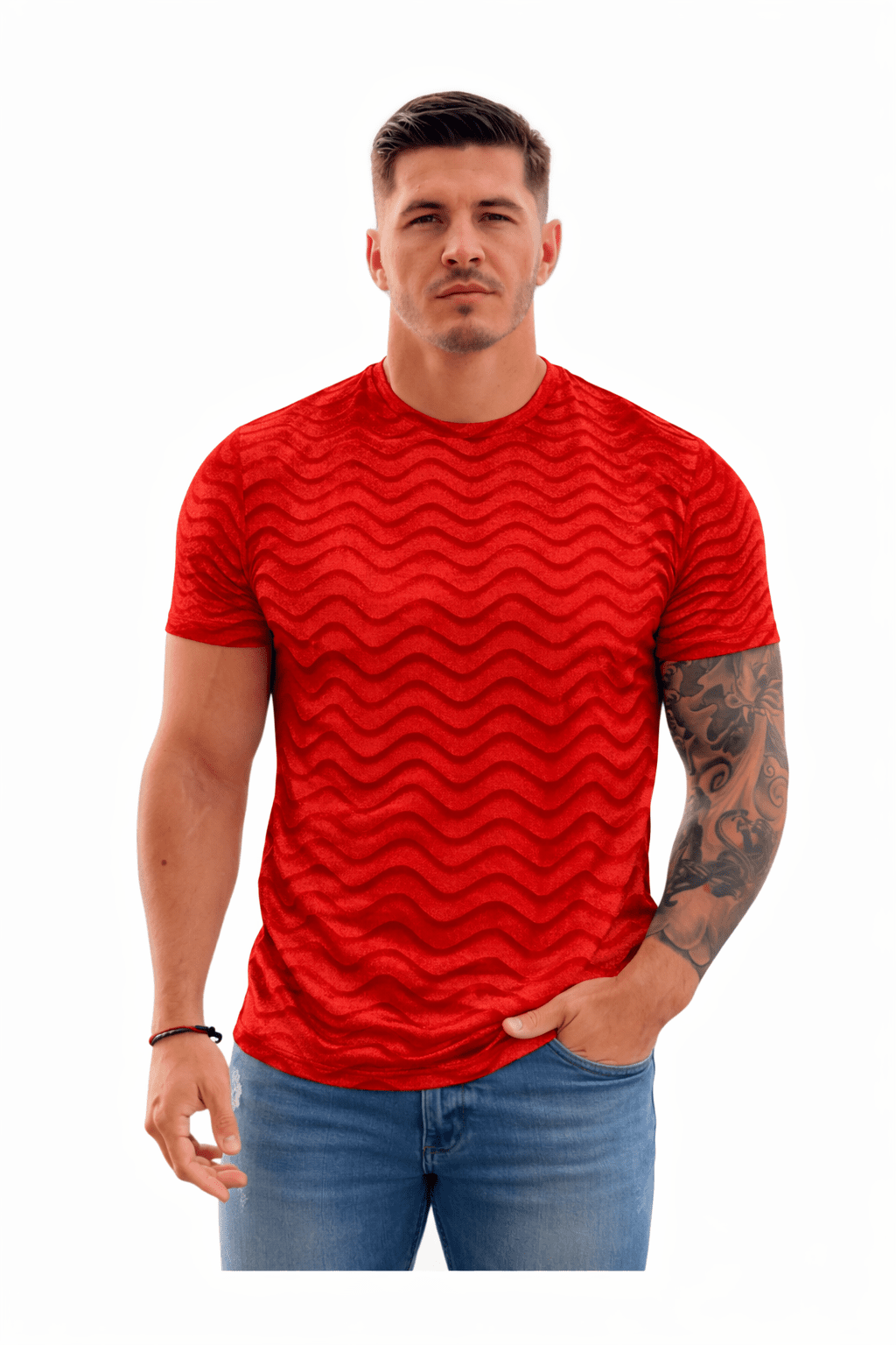 KoAzo 161 - Velvet T-shirt for Men - Sarman Fashion - Wholesale Clothing Fashion Brand for Men from Canada