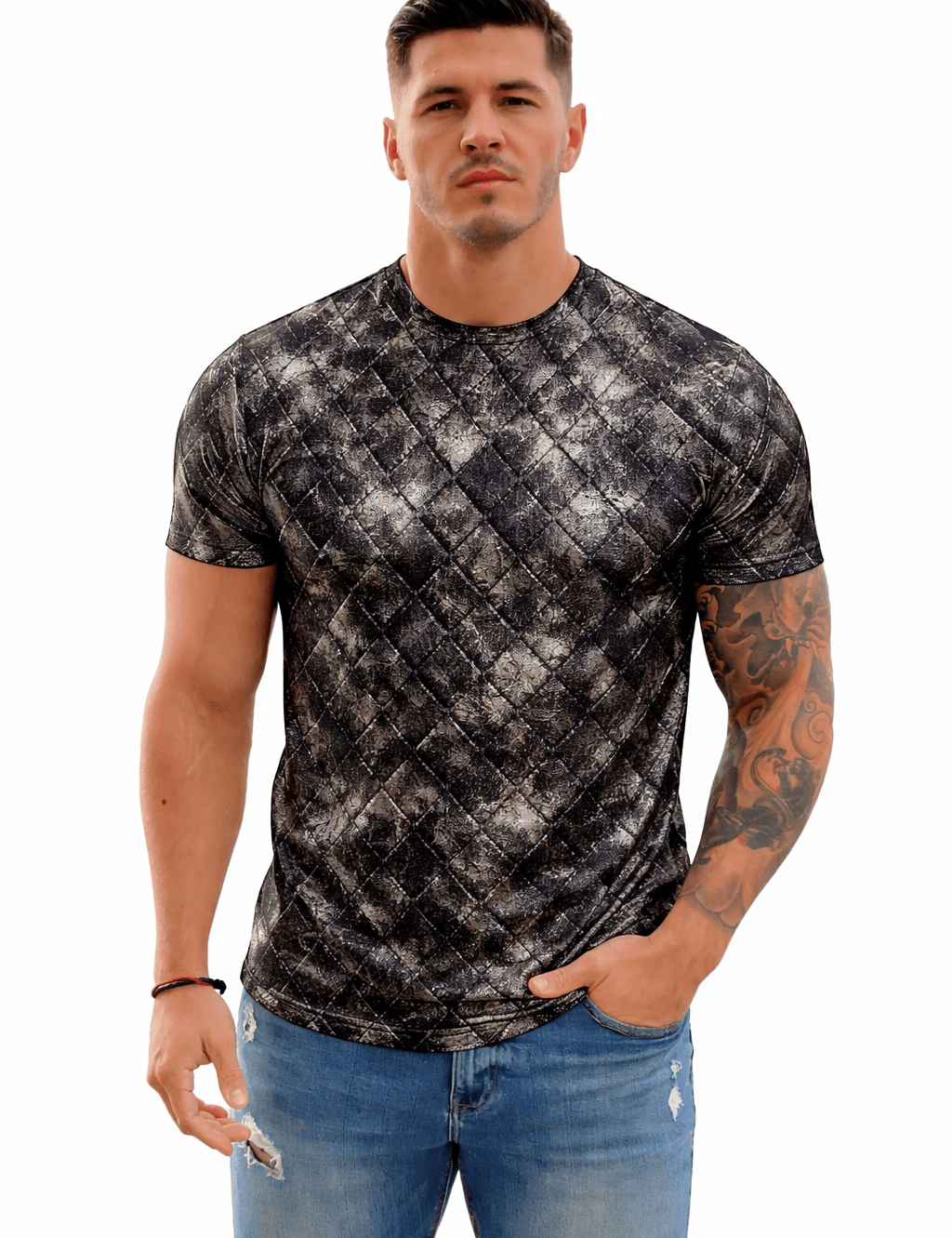 KoAzo 168 - Velvet T-shirt for Men - Sarman Fashion - Wholesale Clothing Fashion Brand for Men from Canada