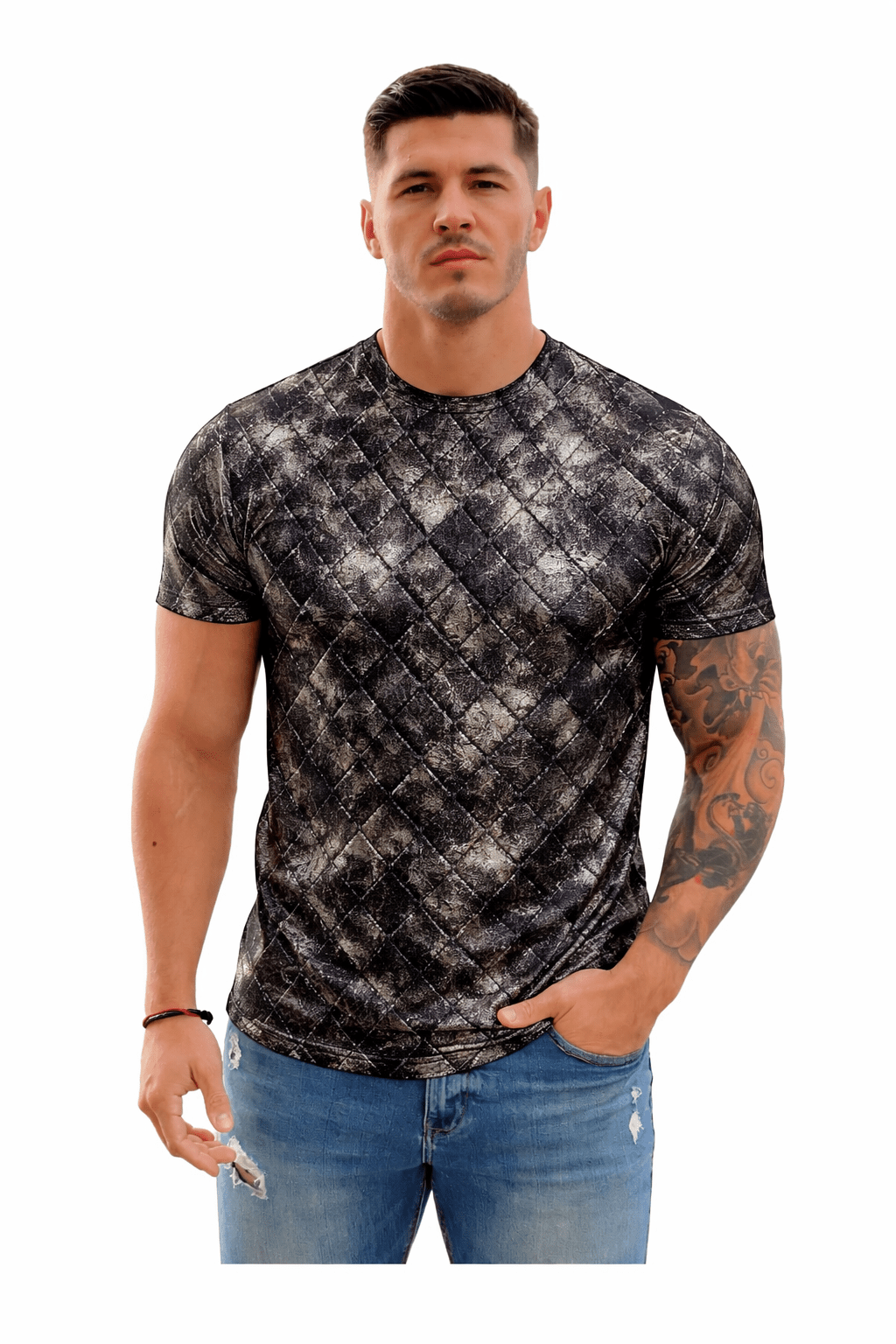 KoAzo 168 - Velvet T-shirt for Men - Sarman Fashion - Wholesale Clothing Fashion Brand for Men from Canada
