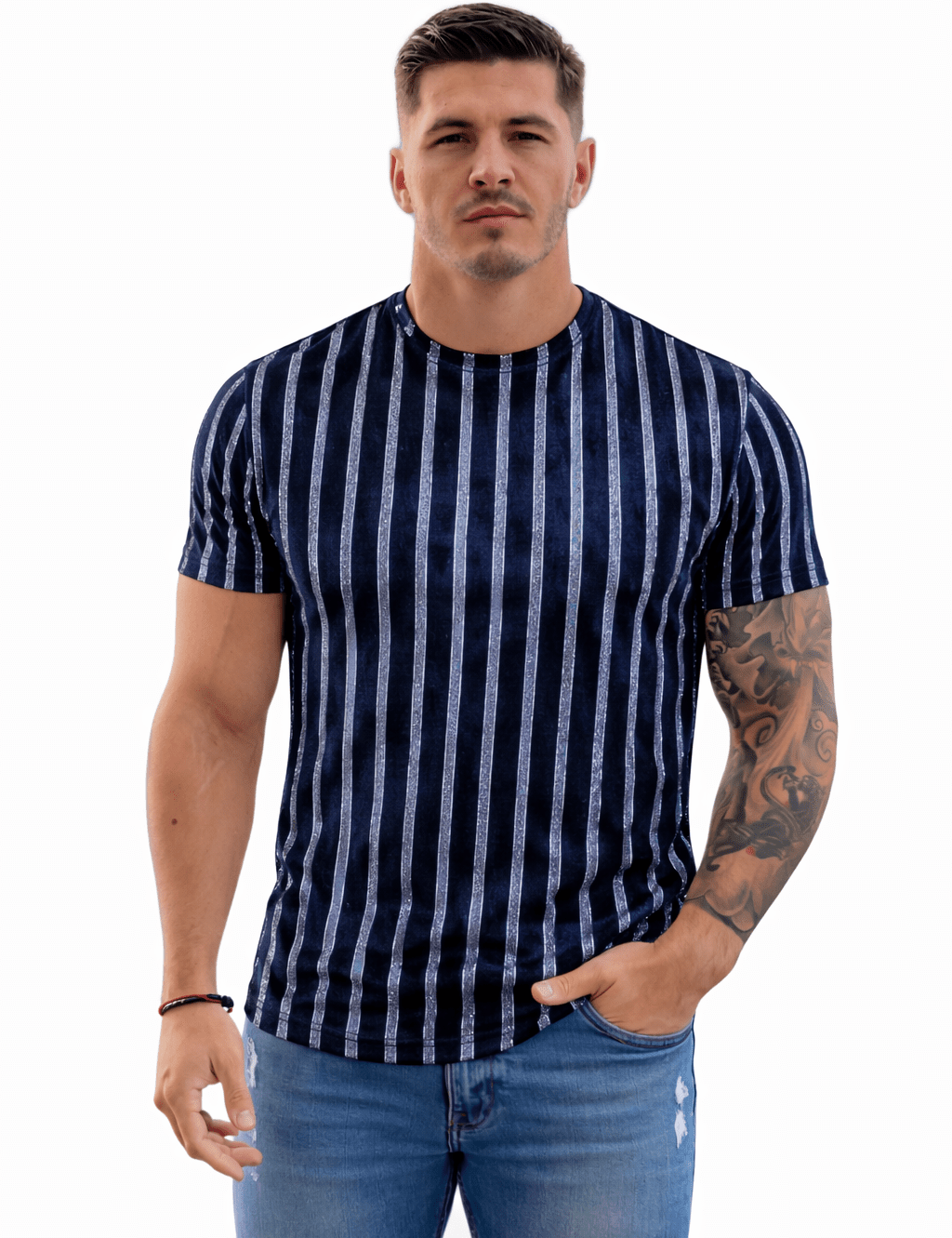 KoAzo 169 - Velvet T-shirt for Men - Sarman Fashion - Wholesale Clothing Fashion Brand for Men from Canada