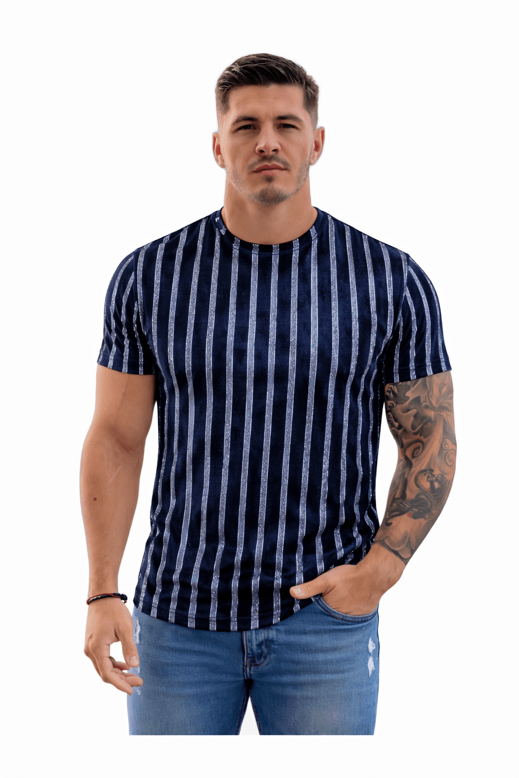 KoAzo 169 - Velvet T-shirt for Men - Sarman Fashion - Wholesale Clothing Fashion Brand for Men from Canada