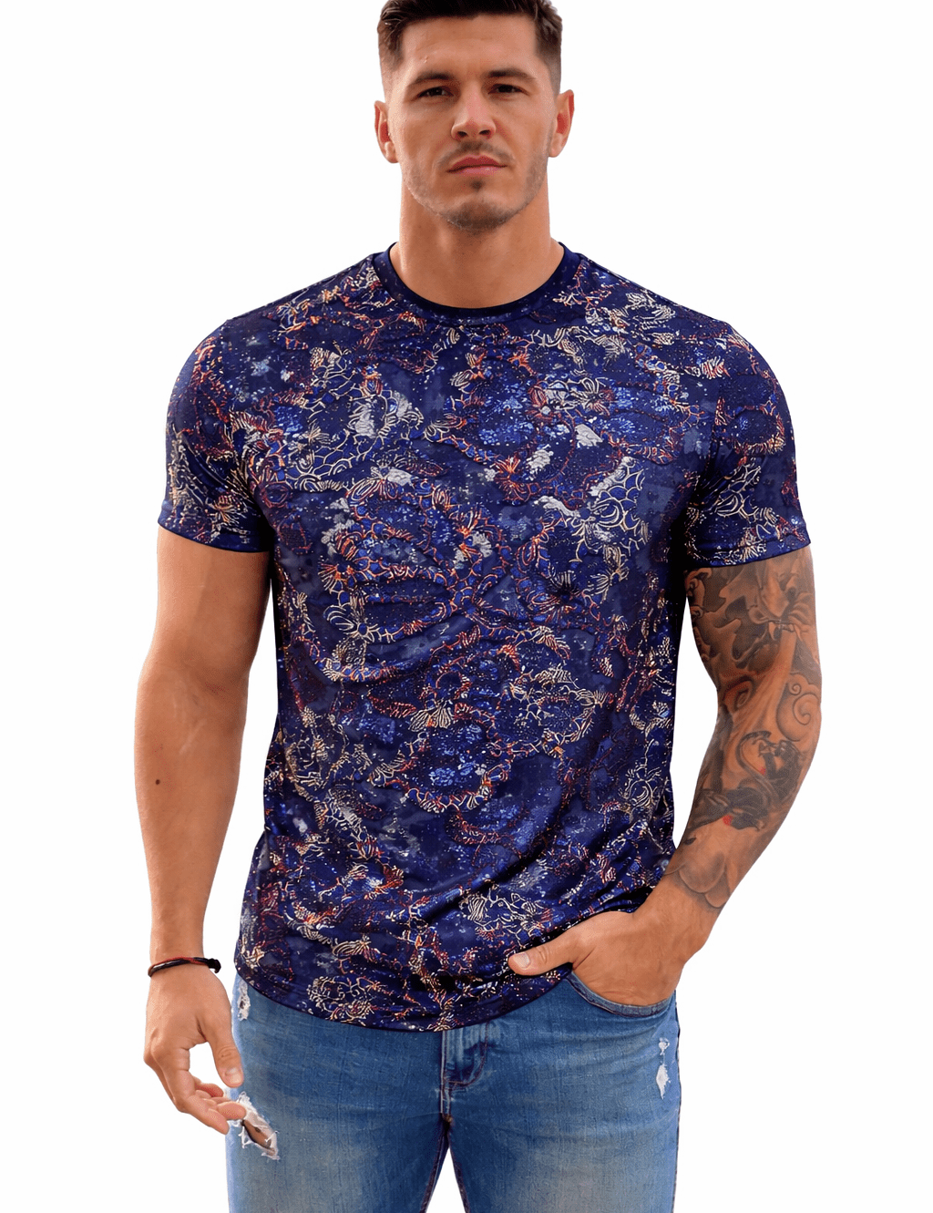 KoAzo 172 - Velvet T-shirt for Men - Sarman Fashion - Wholesale Clothing Fashion Brand for Men from Canada