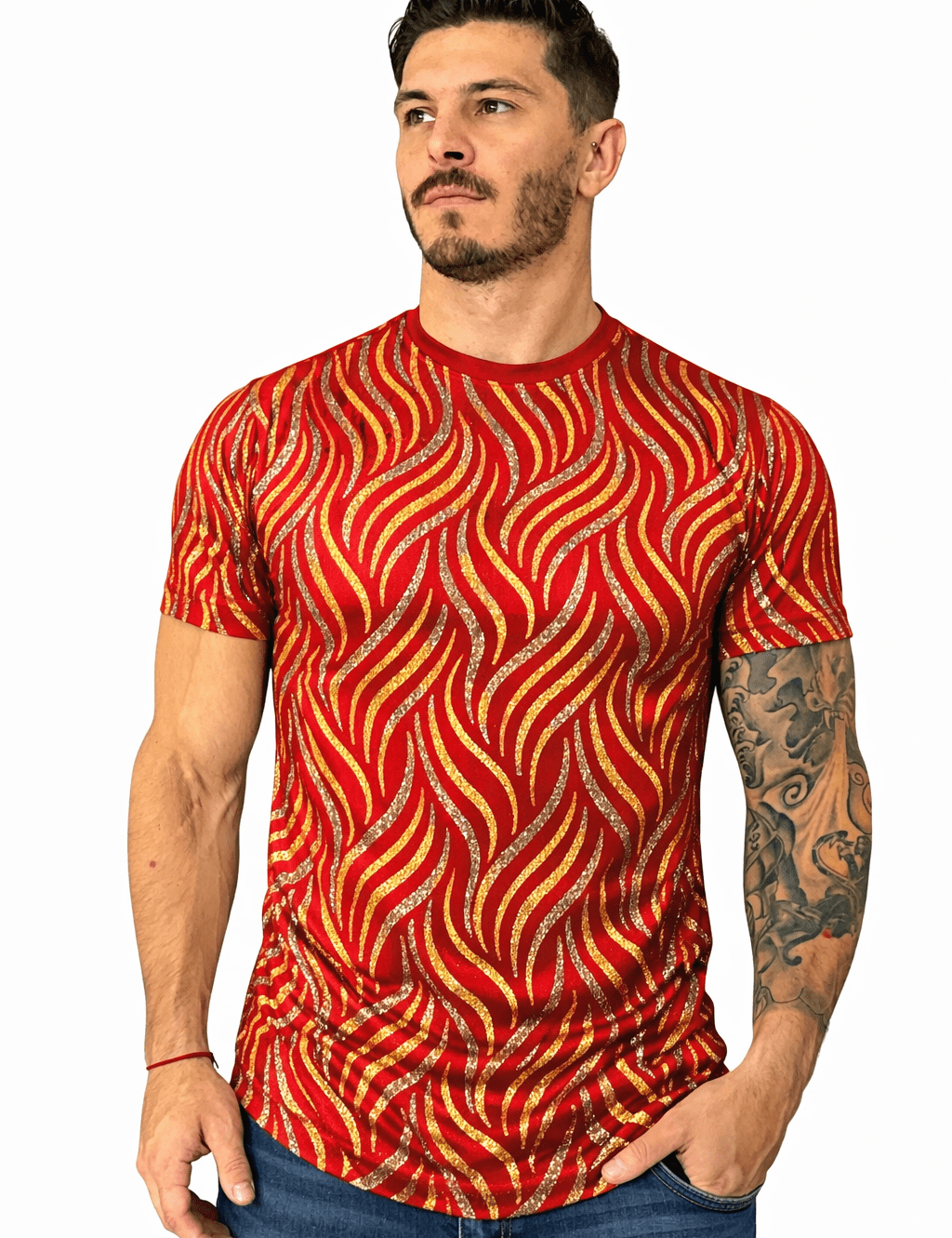 KoAzo 176 - Velvet T-shirt for Men - Sarman Fashion - Wholesale Clothing Fashion Brand for Men from Canada