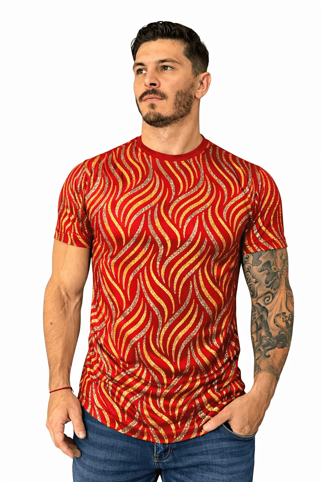 KoAzo 176 - Velvet T-shirt for Men - Sarman Fashion - Wholesale Clothing Fashion Brand for Men from Canada