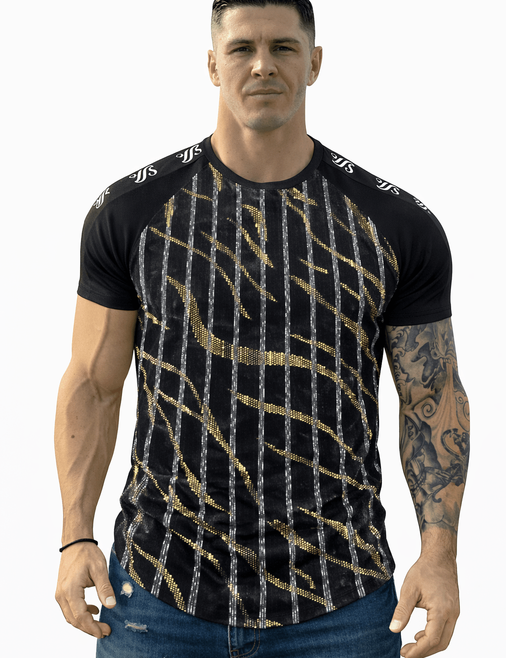 KoAzo 187 - Velvet T-shirt for Men - Sarman Fashion - Wholesale Clothing Fashion Brand for Men from Canada