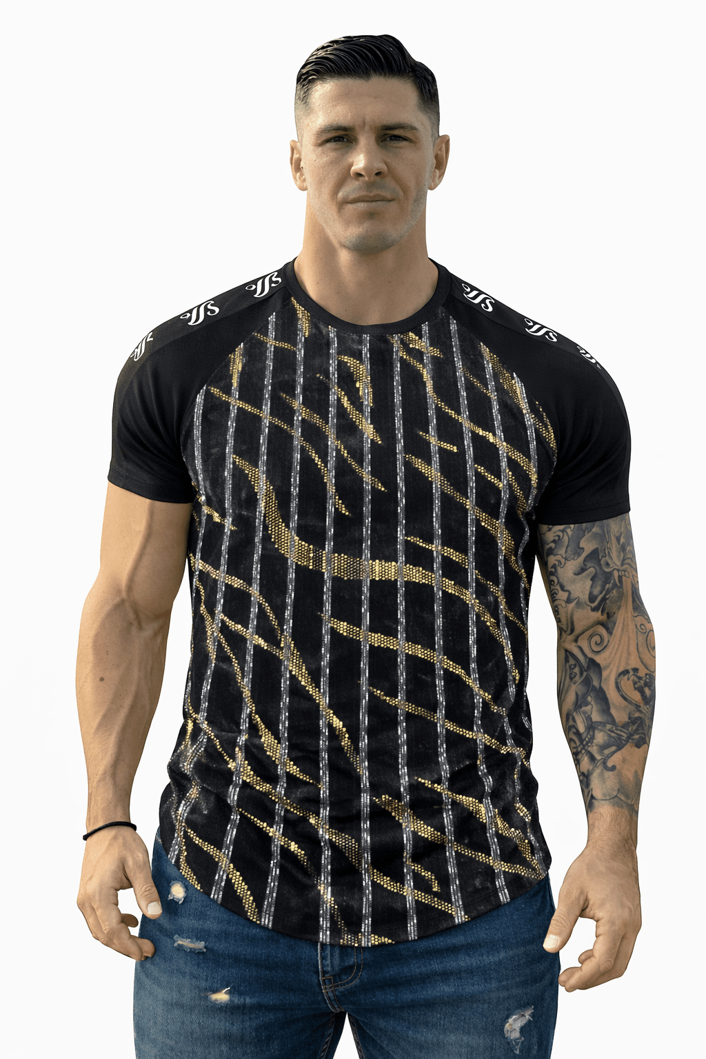 KoAzo 187 - Velvet T-shirt for Men - Sarman Fashion - Wholesale Clothing Fashion Brand for Men from Canada