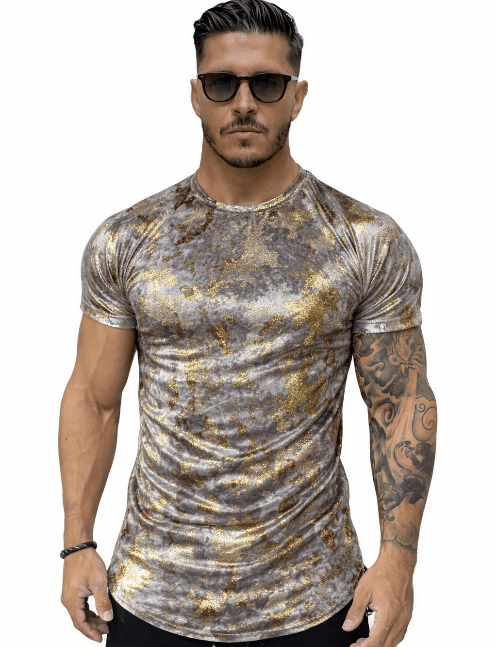 KoAzo 205 - Velvet T-shirt for Men - Sarman Fashion - Wholesale Clothing Fashion Brand for Men from Canada