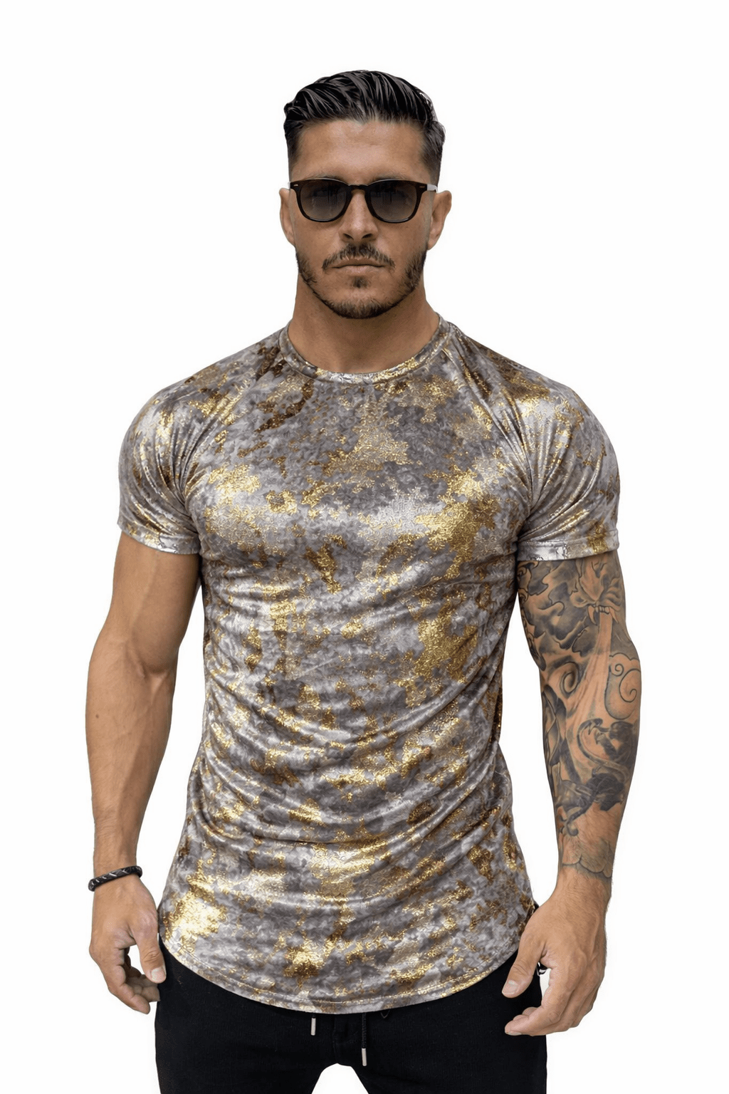 KoAzo 205 - Velvet T-shirt for Men - Sarman Fashion - Wholesale Clothing Fashion Brand for Men from Canada