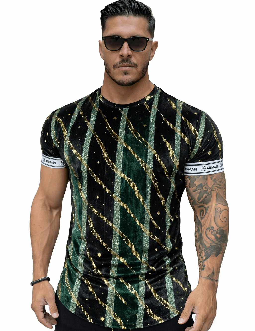 KoAzo 207 - Velvet T-shirt for Men - Sarman Fashion - Wholesale Clothing Fashion Brand for Men from Canada