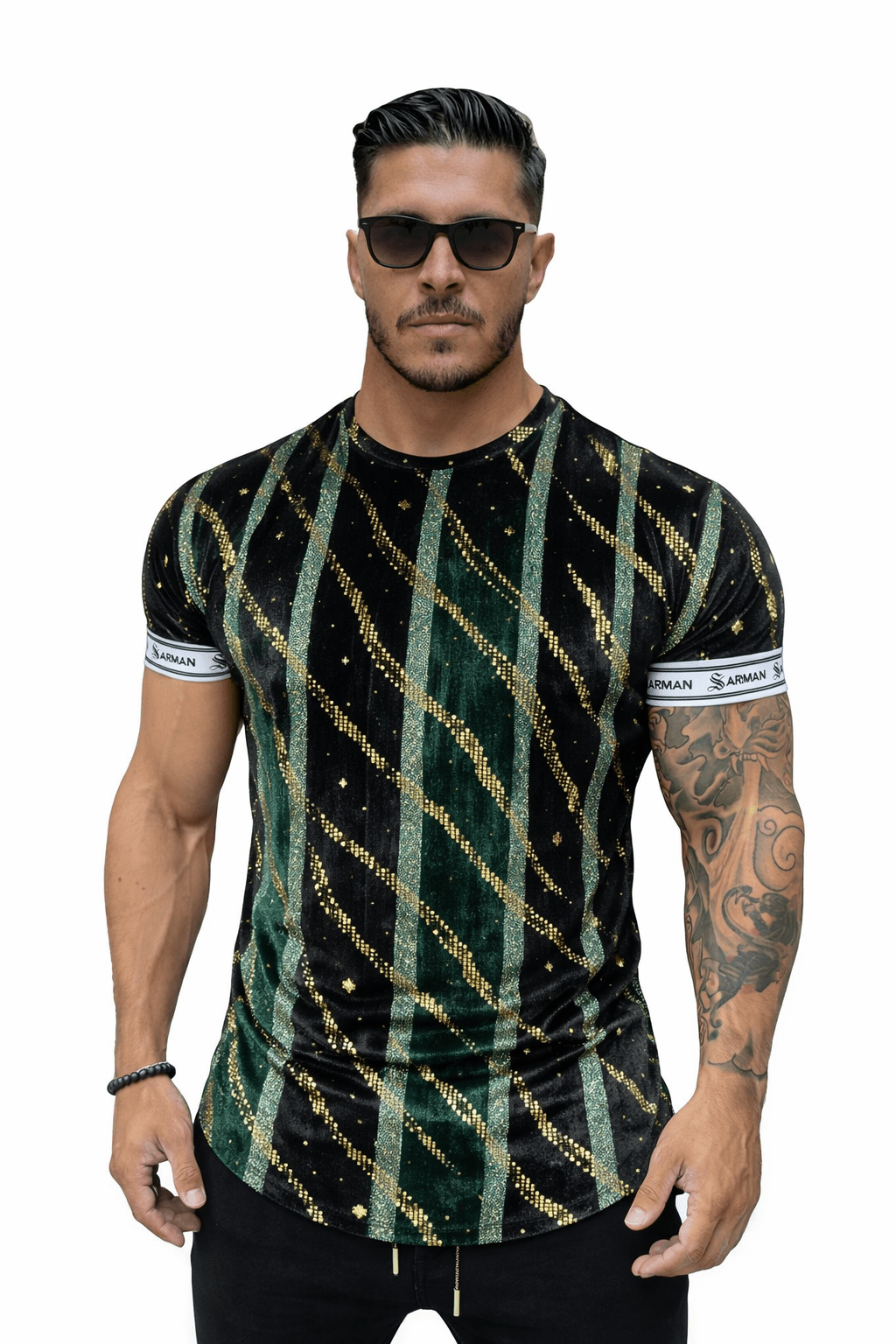 KoAzo 207 - Velvet T-shirt for Men - Sarman Fashion - Wholesale Clothing Fashion Brand for Men from Canada