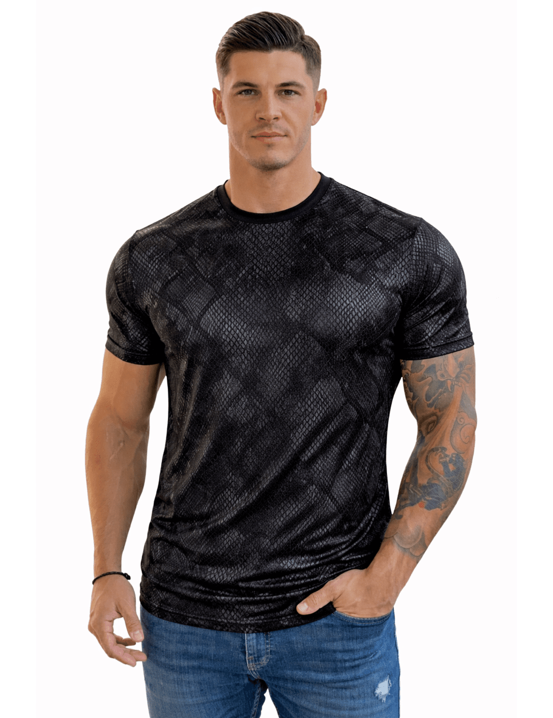 KoAzo 22 - Velvet T-shirt for Men - Sarman Fashion - Wholesale Clothing Fashion Brand for Men from Canada