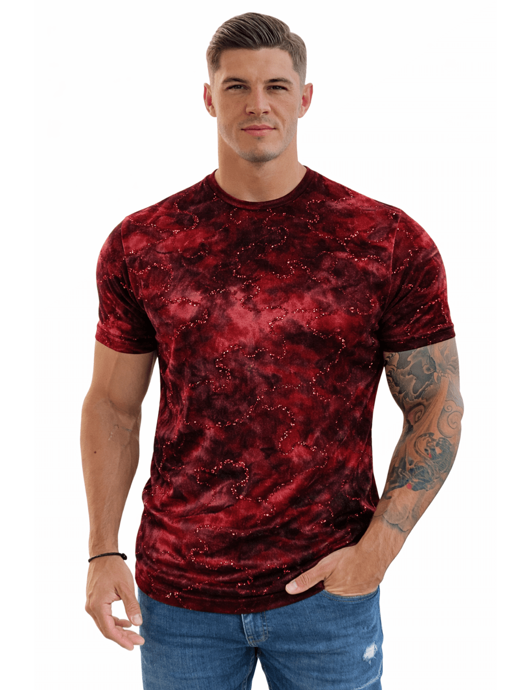 KoAzo 23 - Velvet T-shirt for Men - Sarman Fashion - Wholesale Clothing Fashion Brand for Men from Canada